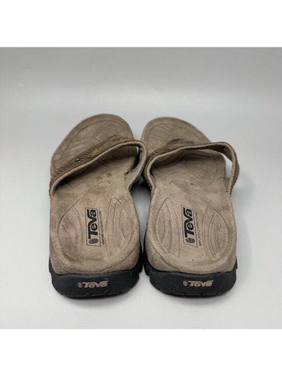 Teva Mens Pajaro Taupe Suede Sport Flip-Flops Sandals Size 10 main image 4